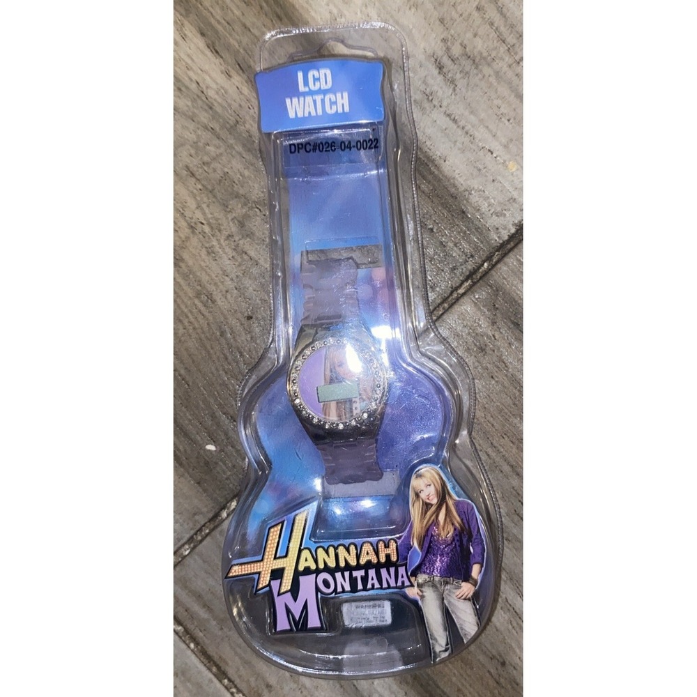 Vintage‎ Disney HANNAH MONTANA Miley Cyrus Digital LCD Watch- Purple Band